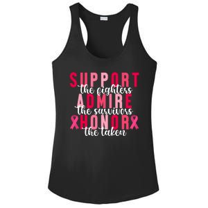 Support The Fighters Admire The Survivors Honor The Taken Breast Cancer Ladies PosiCharge Competitor Racerback Tank