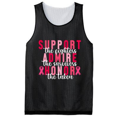 Support The Fighters Admire The Survivors Honor The Taken Breast Cancer Mesh Reversible Basketball Jersey Tank