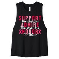 Support The Fighters Admire The Survivors Honor The Taken Breast Cancer Women's Racerback Cropped Tank