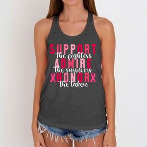 Support The Fighters Admire The Survivors Honor The Taken Breast Cancer Women's Knotted Racerback Tank