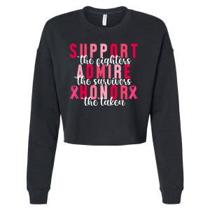 Support The Fighters Admire The Survivors Honor The Taken Breast Cancer Cropped Pullover Crew