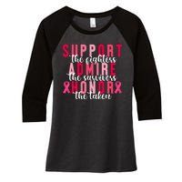 Support The Fighters Admire The Survivors Honor The Taken Breast Cancer Women's Tri-Blend 3/4-Sleeve Raglan Shirt