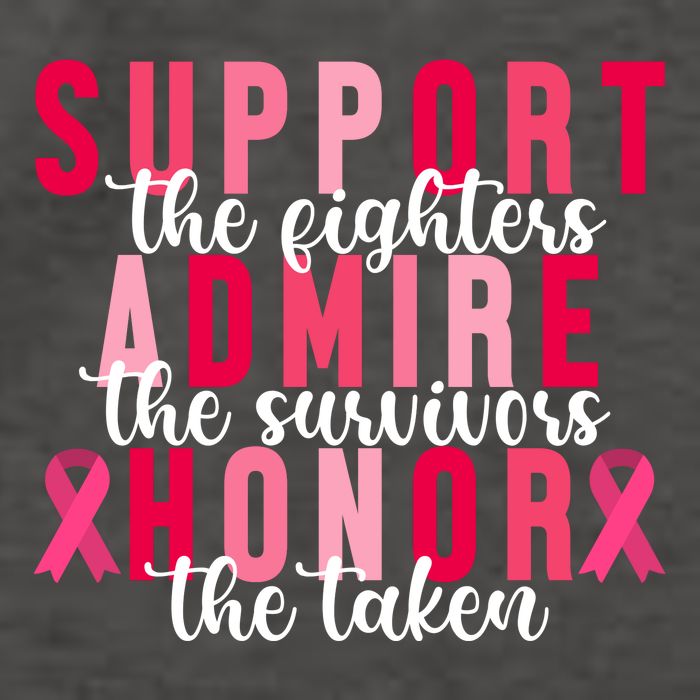 Support The Fighters Admire The Survivors Honor The Taken Breast Cancer Vector Backpack