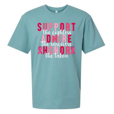 Support The Fighters Admire The Survivors Honor The Taken Breast Cancer Sueded Cloud Jersey T-Shirt