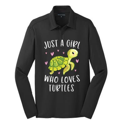 Sea Turtle For Girl Just A Girl Who Loves Turtles Silk Touch Performance Long Sleeve Polo