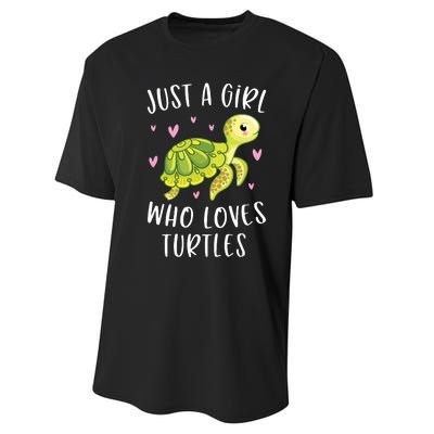 Sea Turtle For Girl Just A Girl Who Loves Turtles Performance Sprint T-Shirt