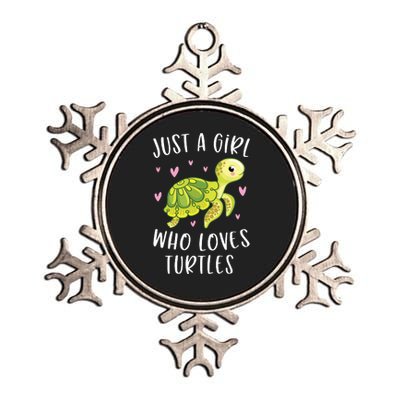 Sea Turtle For Girl Just A Girl Who Loves Turtles Metallic Star Ornament