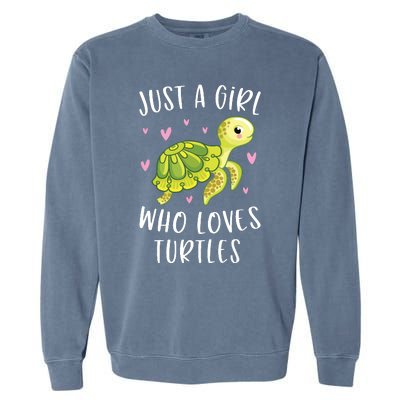 Sea Turtle For Girl Just A Girl Who Loves Turtles Garment-Dyed Sweatshirt