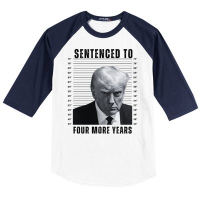 Sentenced To Four More Years Funny President Mugshot Baseball Sleeve Shirt