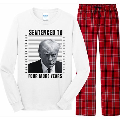 Sentenced To Four More Years Funny President Mugshot Long Sleeve Pajama Set