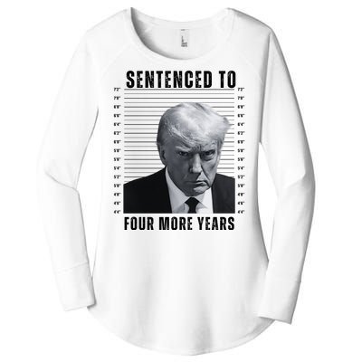 Sentenced To Four More Years Funny President Mugshot Women's Perfect Tri Tunic Long Sleeve Shirt