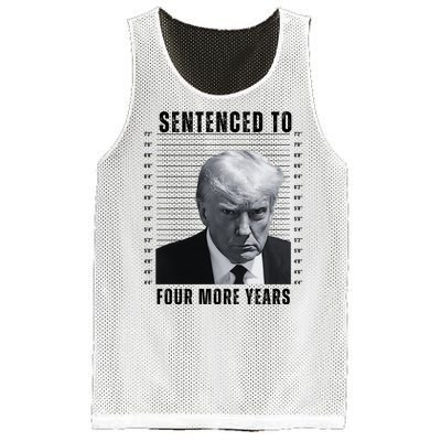 Sentenced To Four More Years Funny President Mugshot Mesh Reversible Basketball Jersey Tank