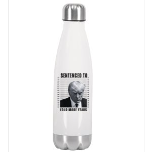 Sentenced To Four More Years Funny President Mugshot Stainless Steel Insulated Water Bottle