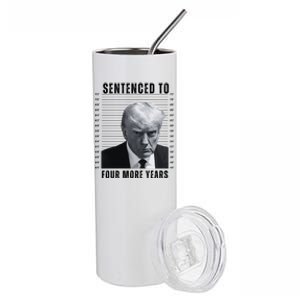 Sentenced To Four More Years Funny President Mugshot Stainless Steel Tumbler