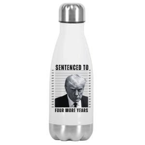 Sentenced To Four More Years Funny President Mugshot Stainless Steel Insulated Water Bottle