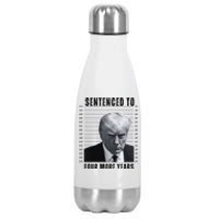 Sentenced To Four More Years Funny President Mugshot Stainless Steel Insulated Water Bottle