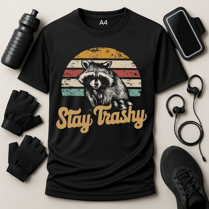 Stay Trashy Funny Opossum Raccoon Internet Memes Funny Meme Performance Shirt