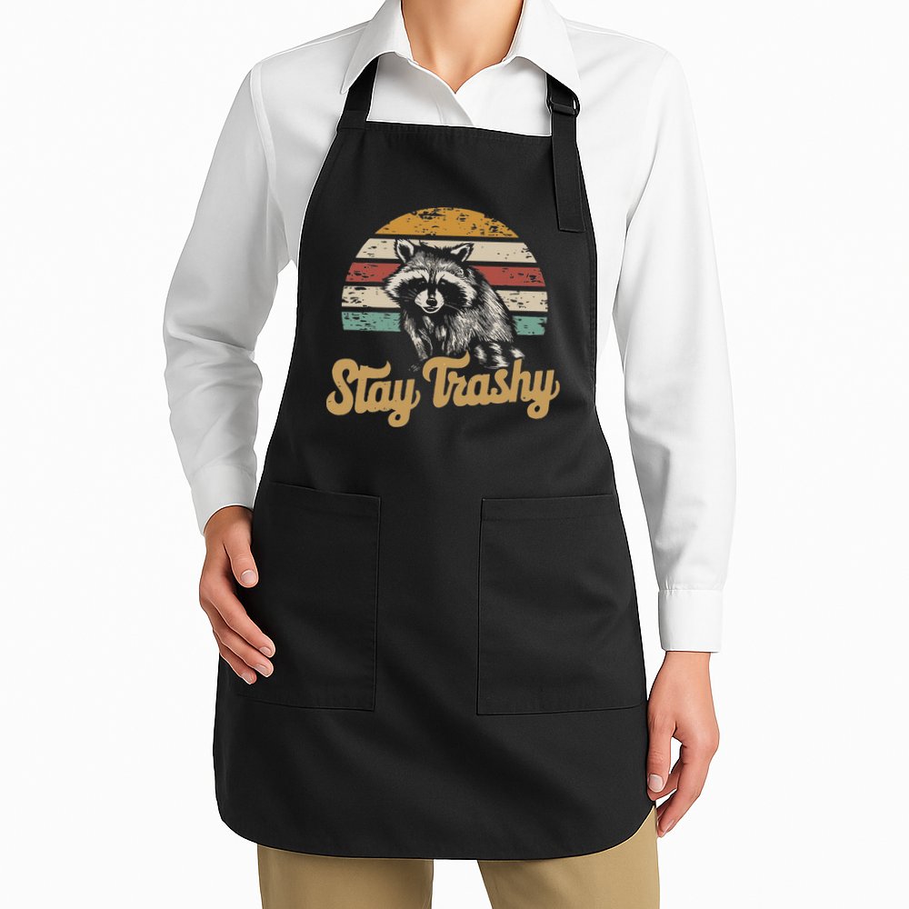Stay Trashy Funny Opossum Raccoon Internet Memes Funny Meme Apron