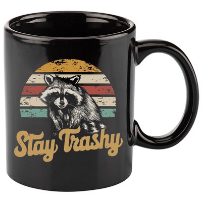 Stay Trashy Funny Opossum Raccoon Internet Memes Funny Meme 11oz C Handle Ceramic Mug