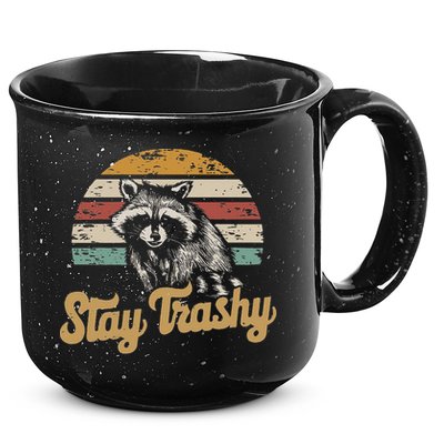 Stay Trashy Funny Opossum Raccoon Internet Memes Funny Meme 15oz Campfire Ceramic Mug