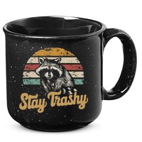 Stay Trashy Funny Opossum Raccoon Internet Memes Funny Meme 15oz Campfire Ceramic Mug
