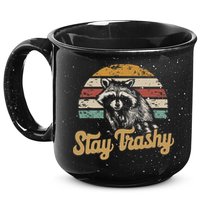 Stay Trashy Funny Opossum Raccoon Internet Memes Funny Meme 15oz Campfire Ceramic Mug