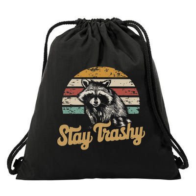 Stay Trashy Funny Opossum Raccoon Internet Memes Funny Meme Drawstring Bag