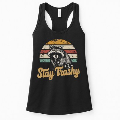 Stay Trashy Funny Opossum Raccoon Internet Memes Funny Meme Womens Tank Top