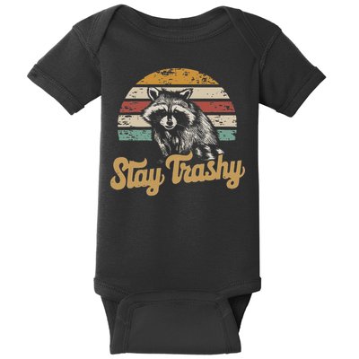 Stay Trashy Funny Opossum Raccoon Internet Memes Funny Meme Baby Bodysuit