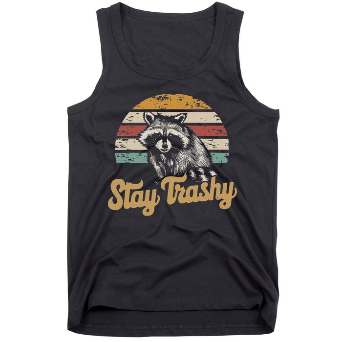 Stay Trashy Funny Opossum Raccoon Internet Memes Funny Meme Tank Top