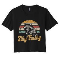 Stay Trashy Funny Opossum Raccoon Internet Memes Funny Meme Crop Top