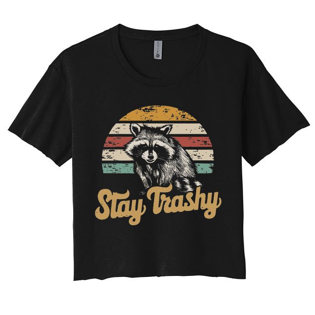 Stay Trashy Funny Opossum Raccoon Internet Memes Funny Meme Crop Top