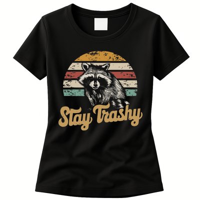 Stay Trashy Funny Opossum Raccoon Internet Memes Funny Meme Womens T-Shirt