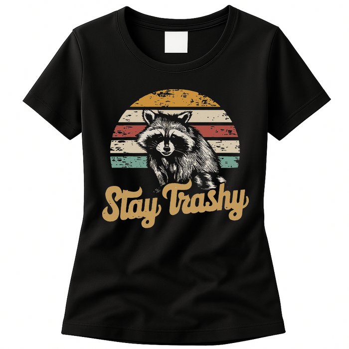 Stay Trashy Funny Opossum Raccoon Internet Memes Funny Meme Womens T-Shirt