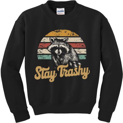Stay Trashy Funny Opossum Raccoon Internet Memes Funny Meme Kids Sweatshirt