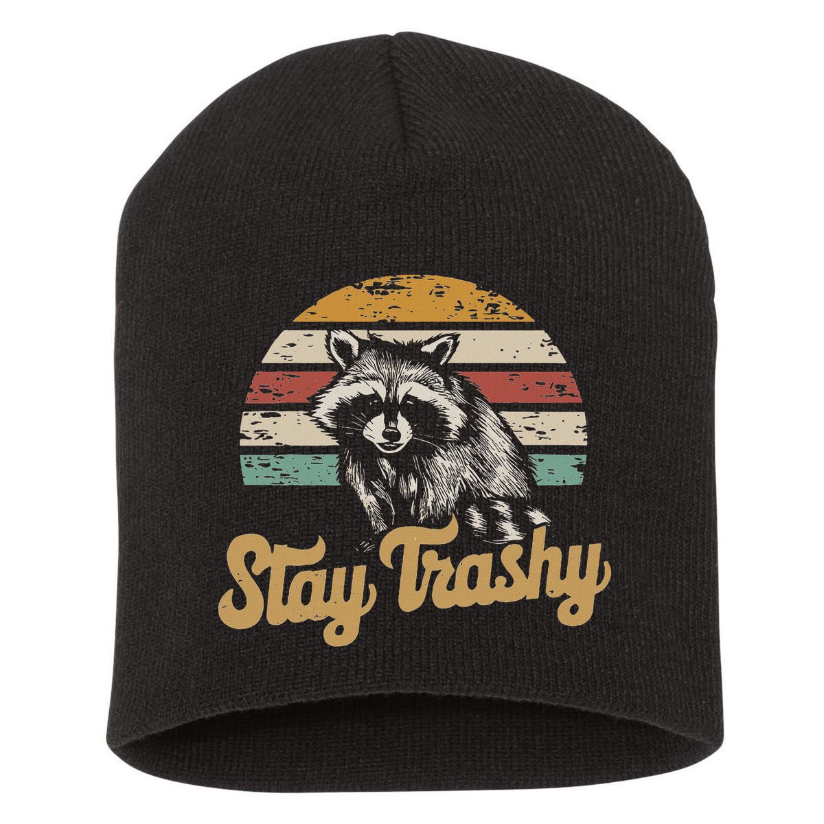 Stay Trashy Funny Opossum Raccoon Internet Memes Funny Meme Short Acrylic Beanie
