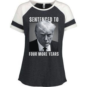 Sentenced To Four More Years Funny Mugshot Enza Ladies Jersey Colorblock Tee