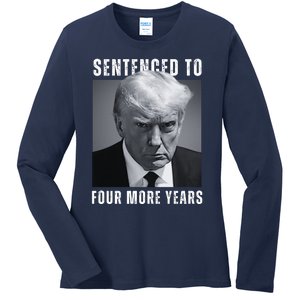 Sentenced To Four More Years Funny Mugshot Ladies Long Sleeve Shirt