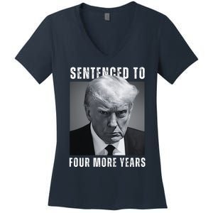 Sentenced To Four More Years Funny Mugshot Women's V-Neck T-Shirt