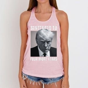 Sentenced To Four More Years Funny Mugshot Women's Knotted Racerback Tank