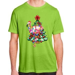 Summer Tropical Flamingo Santa Hat Christmas In July Adult ChromaSoft Performance T-Shirt