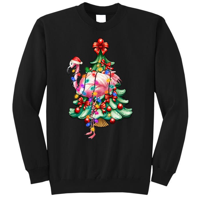 Summer Tropical Flamingo Santa Hat Christmas In July Sweatshirt