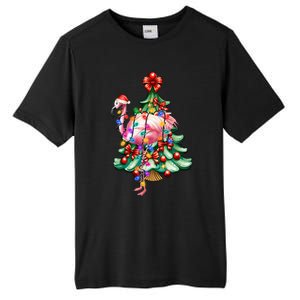 Summer Tropical Flamingo Santa Hat Christmas In July Tall Fusion ChromaSoft Performance T-Shirt