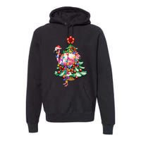 Summer Tropical Flamingo Santa Hat Christmas In July Premium Hoodie