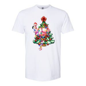 Summer Tropical Flamingo Santa Hat Christmas In July Softstyle CVC T-Shirt