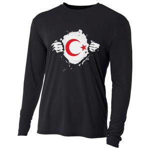 Supper Turkey Flag Turkey Country Cooling Performance Long Sleeve Crew