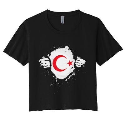 Supper Turkey Flag Turkey Country Women's Crop Top Tee