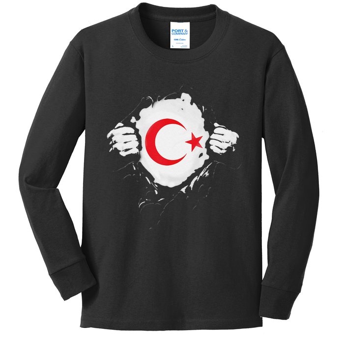 Supper Turkey Flag Turkey Country Kids Long Sleeve Shirt