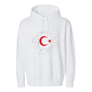 Supper Turkey Flag Turkey Country Garment-Dyed Fleece Hoodie