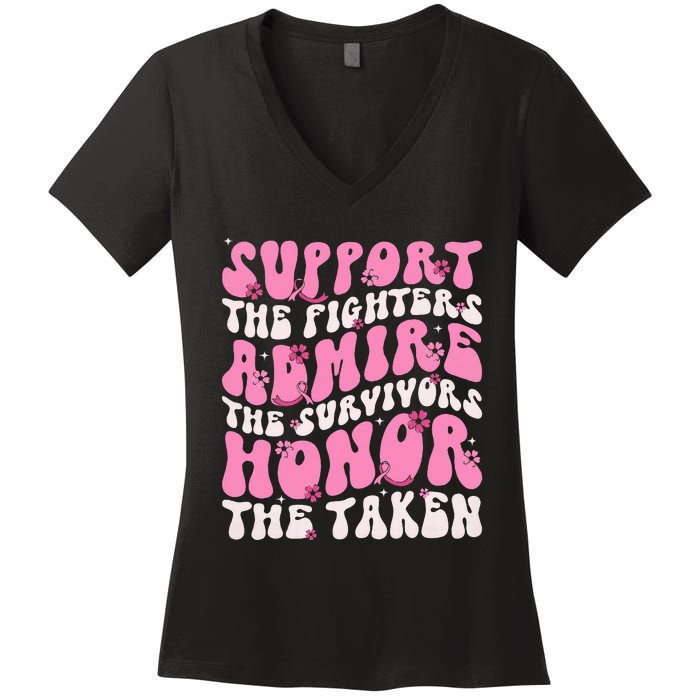 Support The Fighters Admire The Survivors Honor The Taken Women's V-Neck T-Shirt